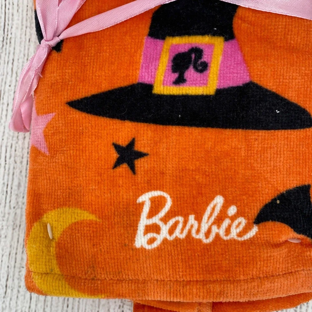 Barbie Hand Towels (2 Pk) Orange Halloween Black Cat Witch Hat Barbiecore Spooky